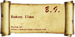 Bakos Ilma névjegykártya